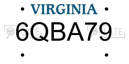 6QBA79 Virginia License Plate