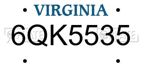 6QK5535 Virginia License Plate