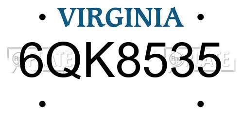 6QK8535 Virginia License Plate