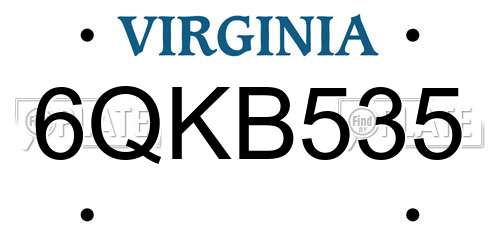 6QKB535 Virginia License Plate