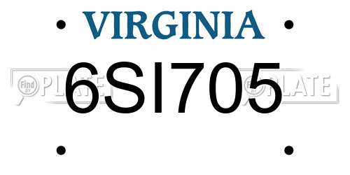 6SI705 Virginia License Plate
