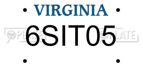 6SIT05 Virginia License Plate