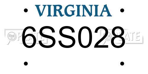 6SS028 Virginia License Plate