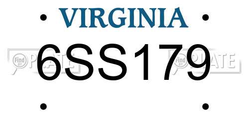 6SS179 Virginia License Plate