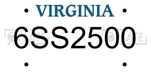 6SS2500 Virginia License Plate