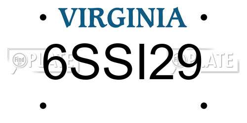 6SSI29 Virginia License Plate