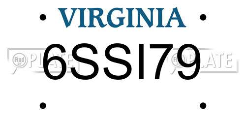 6SSI79 Virginia License Plate