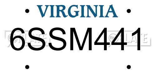 6SSM441 Virginia License Plate