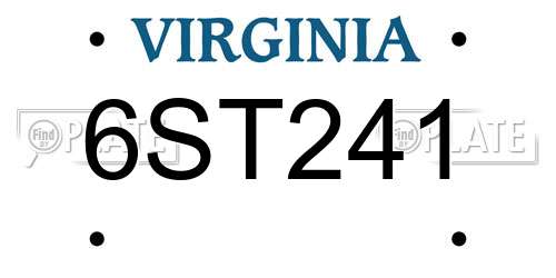 6ST241 Virginia License Plate