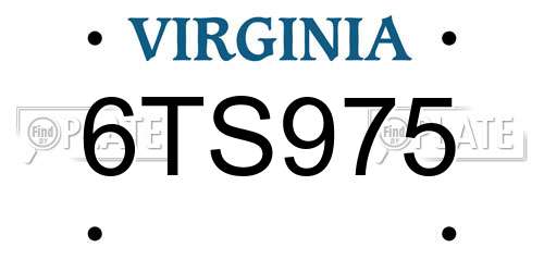6TS975 Virginia License Plate