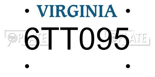 6TT095 Virginia License Plate
