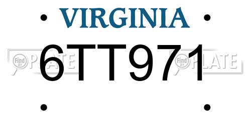 6TT971 Virginia License Plate