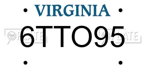 6TTO95 Virginia License Plate