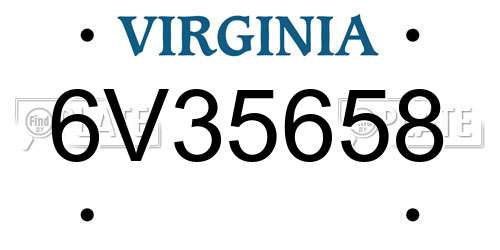 6V35658 Virginia License Plate