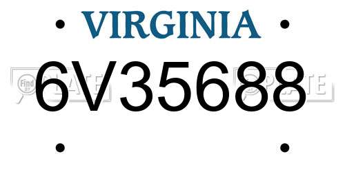 6V35688 Virginia License Plate
