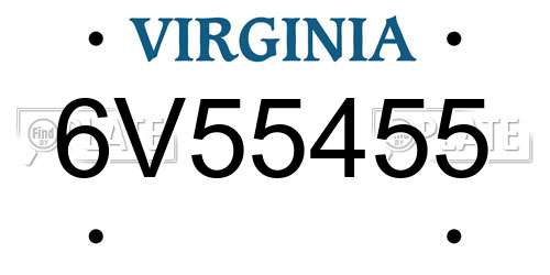 6V55455 Virginia License Plate