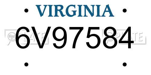 6V97584 Virginia License Plate