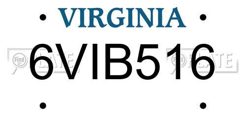 6VIB516 Virginia License Plate