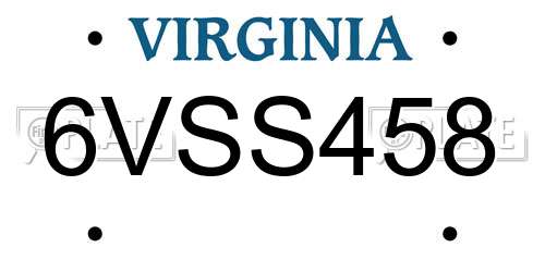 6VSS458 Virginia License Plate