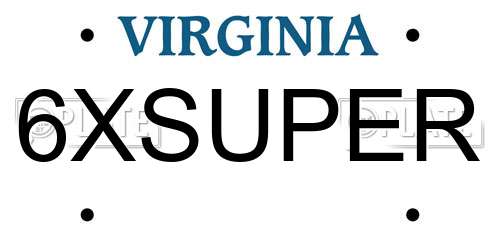 6XSUPER Virginia License Plate