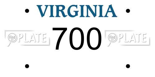 700 Virginia License Plate