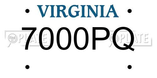 7000PQ Virginia License Plate