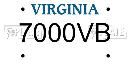7000VB Virginia License Plate
