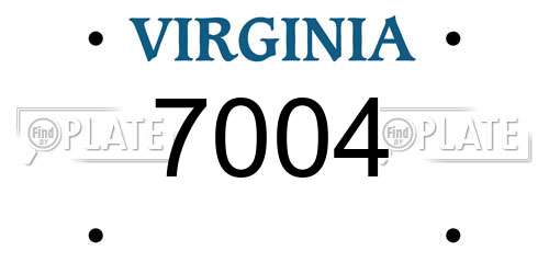 7004 Virginia License Plate