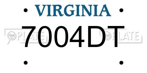 7004DT Virginia License Plate