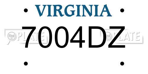 7004DZ Virginia License Plate