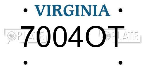 7004OT Virginia License Plate