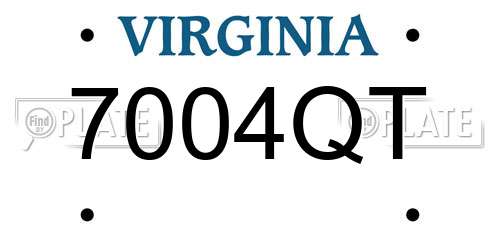 7004QT Virginia License Plate