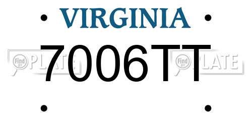 7006TT Virginia License Plate