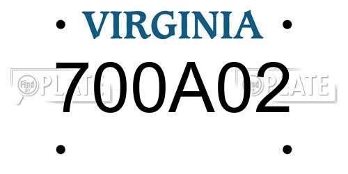 700A02 Virginia License Plate