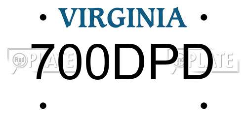 700DPD Virginia License Plate