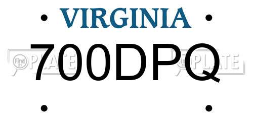 700DPQ Virginia License Plate