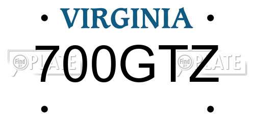 700GTZ Virginia License Plate
