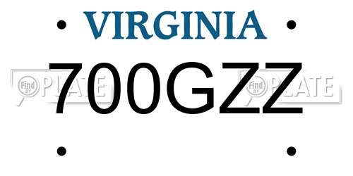 700GZZ Virginia License Plate