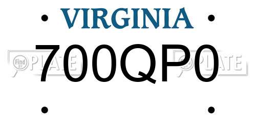 700QP0 Virginia License Plate