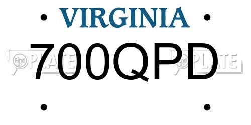 700QPD Virginia License Plate