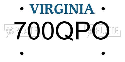 700QPO Virginia License Plate