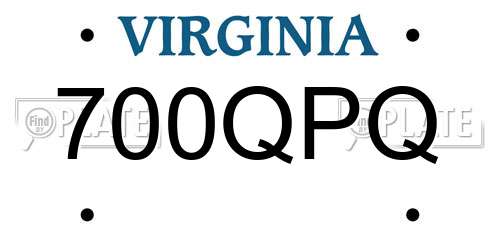 700QPQ Virginia License Plate