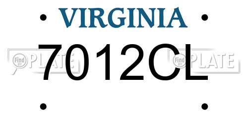 7012CL Virginia License Plate