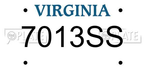 7013SS Virginia License Plate