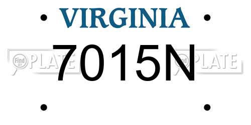 7015N Virginia License Plate