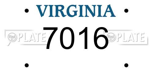 7016 Virginia License Plate