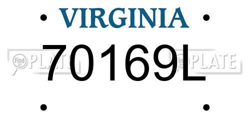 70169L Virginia License Plate
