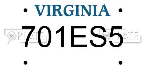 701ES5 Virginia License Plate