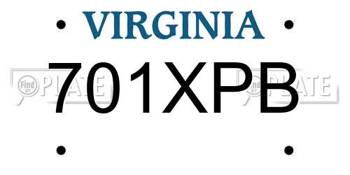 701XPB Virginia License Plate