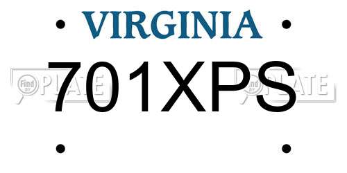 701XPS Virginia License Plate